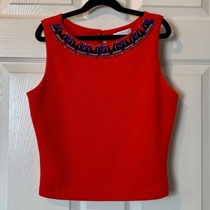 Bisou Bisou Embellished Collar Top